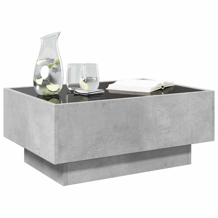 Măsuță de cafea cu LED, gri beton, 70x50x30 cm, lemn prelucrat - WALTI WALTI