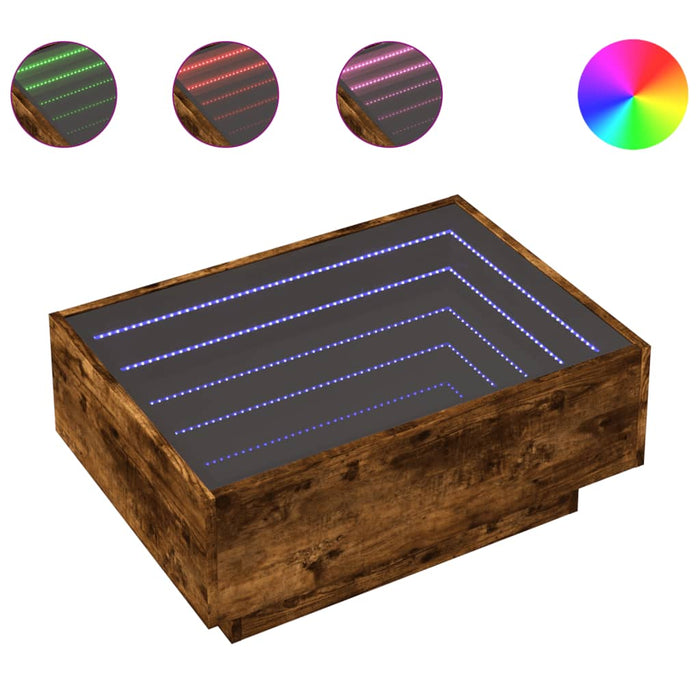 Măsuță de cafea cu LED stejar fumuriu 70x50x30cm lemn prelucrat - WALTI WALTI