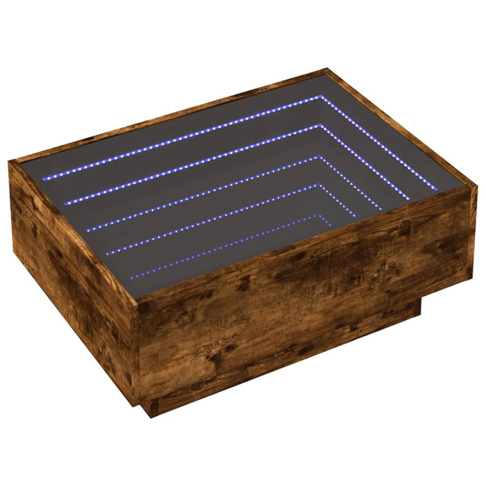 Măsuță de cafea cu LED stejar fumuriu 70x50x30cm lemn prelucrat - WALTI WALTI