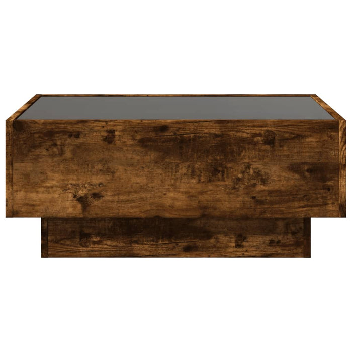 Măsuță de cafea cu LED stejar fumuriu 70x50x30cm lemn prelucrat - WALTI WALTI