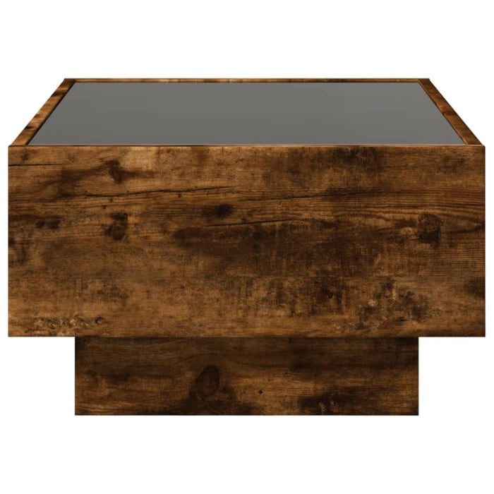 Măsuță de cafea cu LED stejar fumuriu 70x50x30cm lemn prelucrat - WALTI WALTI