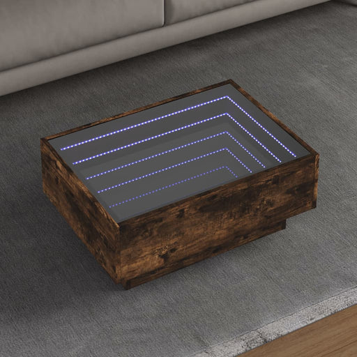 Măsuță de cafea cu LED stejar fumuriu 70x50x30cm lemn prelucrat - WALTI WALTI