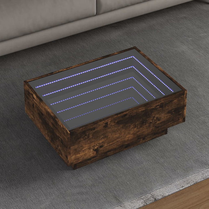 Măsuță de cafea cu LED stejar fumuriu 70x50x30cm lemn prelucrat - WALTI WALTI