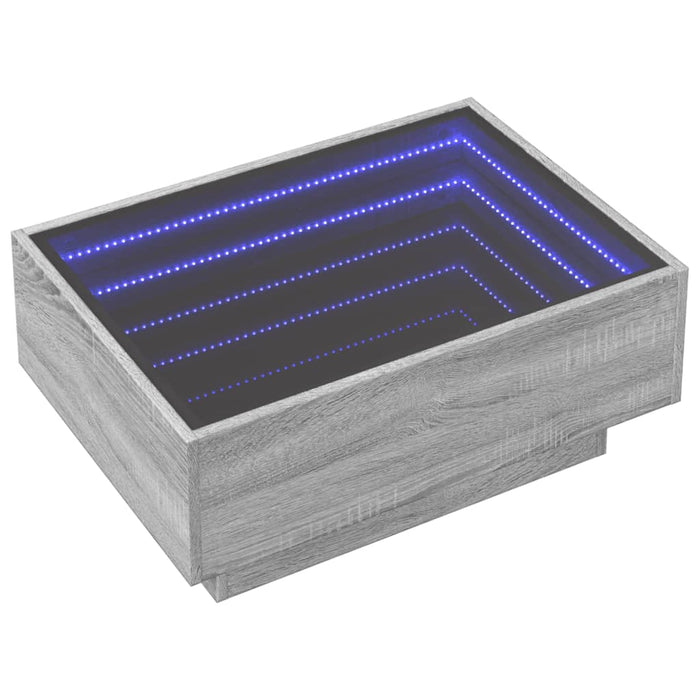 Măsuță de cafea cu LED sonoma gri 70x50x30 cm lemn prelucrat - WALTI WALTI