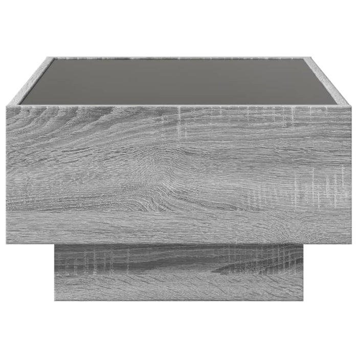 Măsuță de cafea cu LED sonoma gri 70x50x30 cm lemn prelucrat - WALTI WALTI
