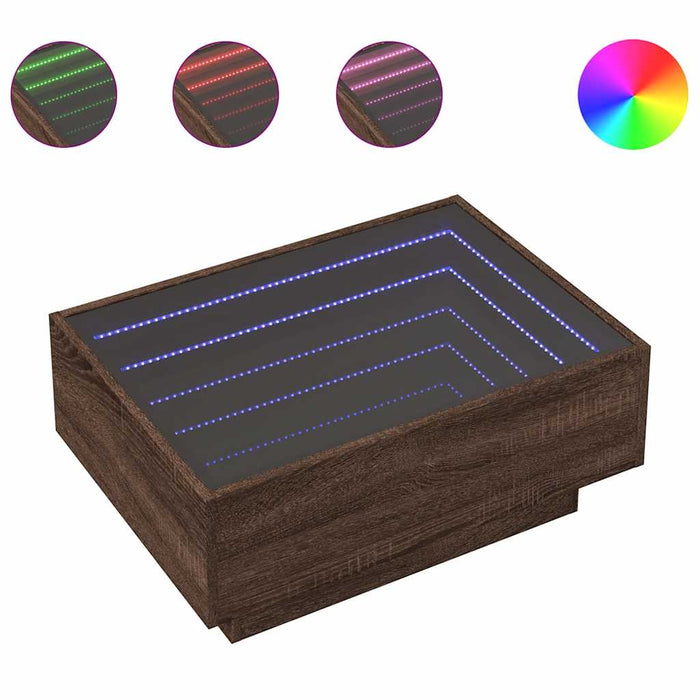 Măsuță de cafea cu LED stejar maro 70x50x30 cm lemn prelucrat - WALTI WALTI