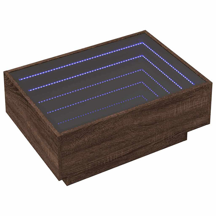 Măsuță de cafea cu LED stejar maro 70x50x30 cm lemn prelucrat - WALTI WALTI