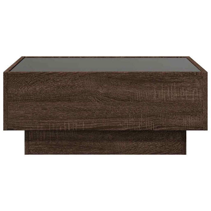 Măsuță de cafea cu LED stejar maro 70x50x30 cm lemn prelucrat - WALTI WALTI
