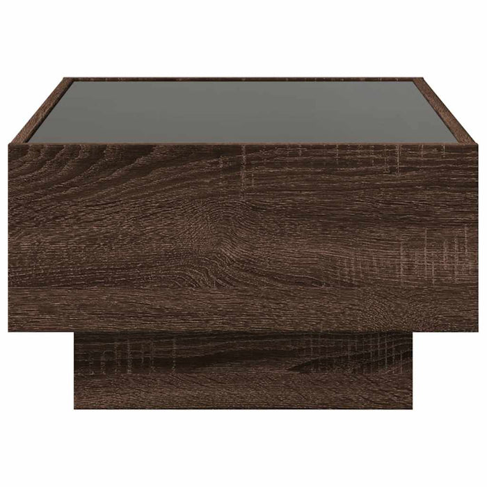 Măsuță de cafea cu LED stejar maro 70x50x30 cm lemn prelucrat - WALTI WALTI