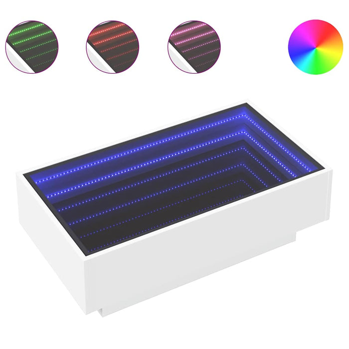 Măsuță de cafea cu LED, alb, 90x50x30 cm, lemn prelucrat - WALTI WALTI