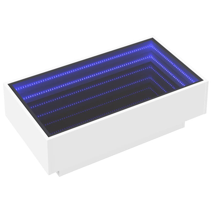Măsuță de cafea cu LED, alb, 90x50x30 cm, lemn prelucrat - WALTI WALTI