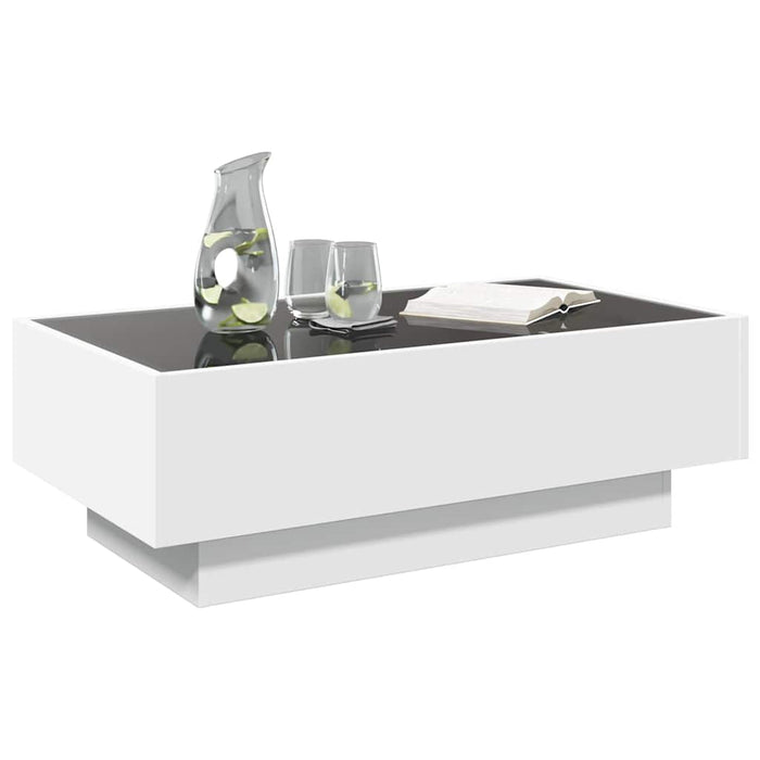 Măsuță de cafea cu LED, alb, 90x50x30 cm, lemn prelucrat - WALTI WALTI