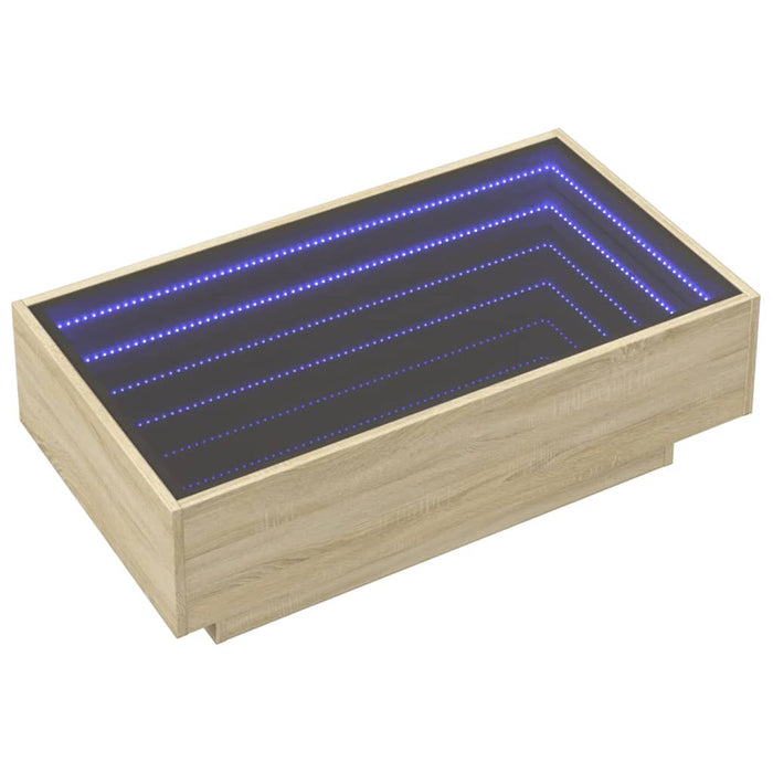 Măsuță de cafea cu LED stejar sonoma 90x50x30 cm lemn prelucrat - WALTI WALTI