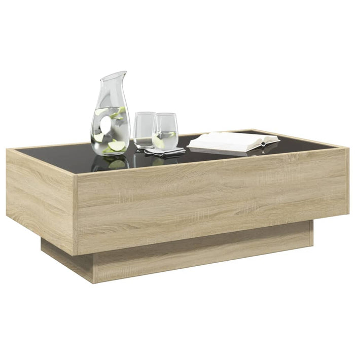 Măsuță de cafea cu LED stejar sonoma 90x50x30 cm lemn prelucrat - WALTI WALTI