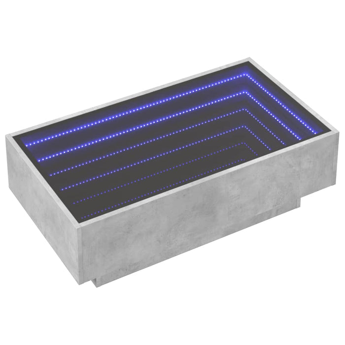 Măsuță de cafea cu LED, gri beton, 90x50x30 cm, lemn prelucrat - WALTI WALTI