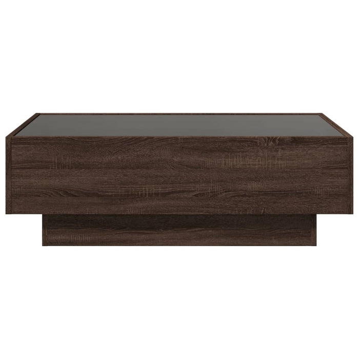 Măsuță de cafea cu LED stejar maro 90x50x30 cm lemn prelucrat - WALTI WALTI