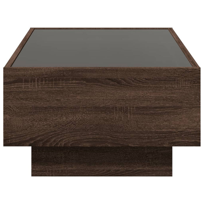 Măsuță de cafea cu LED stejar maro 90x50x30 cm lemn prelucrat - WALTI WALTI