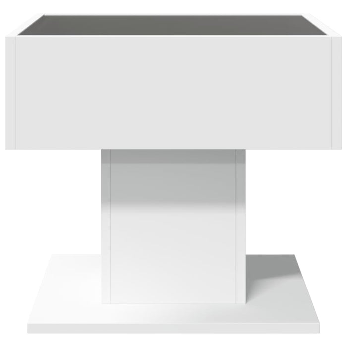 Măsuță de cafea cu LED, alb, 50x50x45 cm, lemn prelucrat - WALTI WALTI