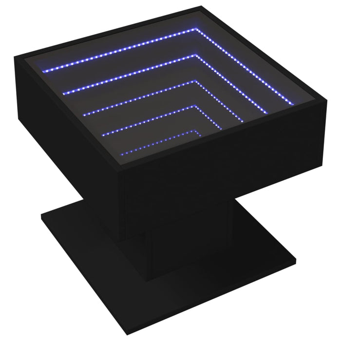 Măsuță de cafea cu LED, negru, 50x50x45 cm, lemn prelucrat - WALTI WALTI