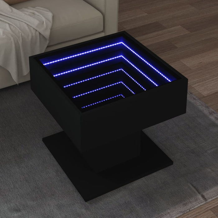 Măsuță de cafea cu LED, negru, 50x50x45 cm, lemn prelucrat - WALTI WALTI