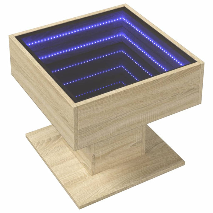 Măsuță de cafea cu LED stejar sonoma 50x50x45 cm lemn prelucrat - WALTI WALTI
