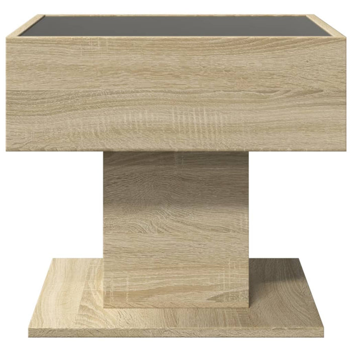 Măsuță de cafea cu LED stejar sonoma 50x50x45 cm lemn prelucrat - WALTI WALTI