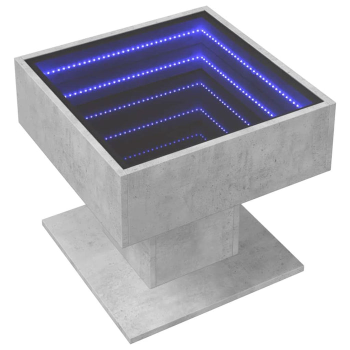 Măsuță de cafea cu LED, gri beton, 50x50x45 cm, lemn prelucrat - WALTI WALTI