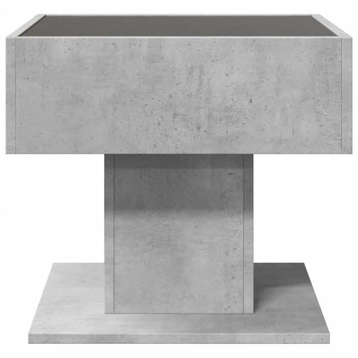 Măsuță de cafea cu LED, gri beton, 50x50x45 cm, lemn prelucrat - WALTI WALTI