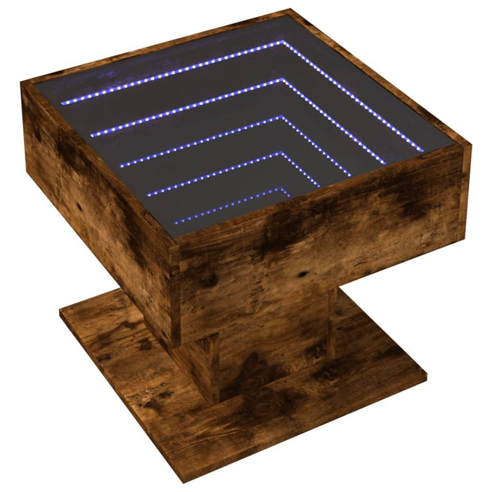 Măsuță de cafea cu LED stejar fumuriu 50x50x45cm lemn prelucrat - WALTI WALTI