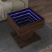 Măsuță de cafea cu LED stejar maro 50x50x45 cm lemn prelucrat - WALTI WALTI