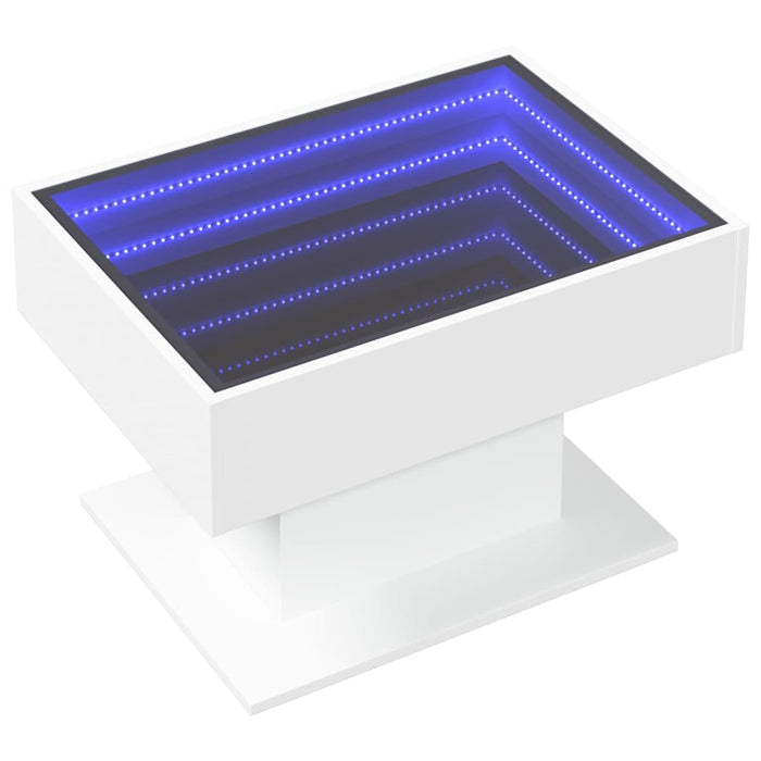 Măsuță de cafea cu LED, alb, 70x50x45 cm, lemn prelucrat - WALTI WALTI