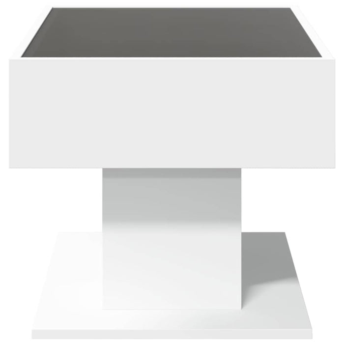 Măsuță de cafea cu LED, alb, 70x50x45 cm, lemn prelucrat - WALTI WALTI