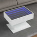 Măsuță de cafea cu LED, alb, 70x50x45 cm, lemn prelucrat - WALTI WALTI