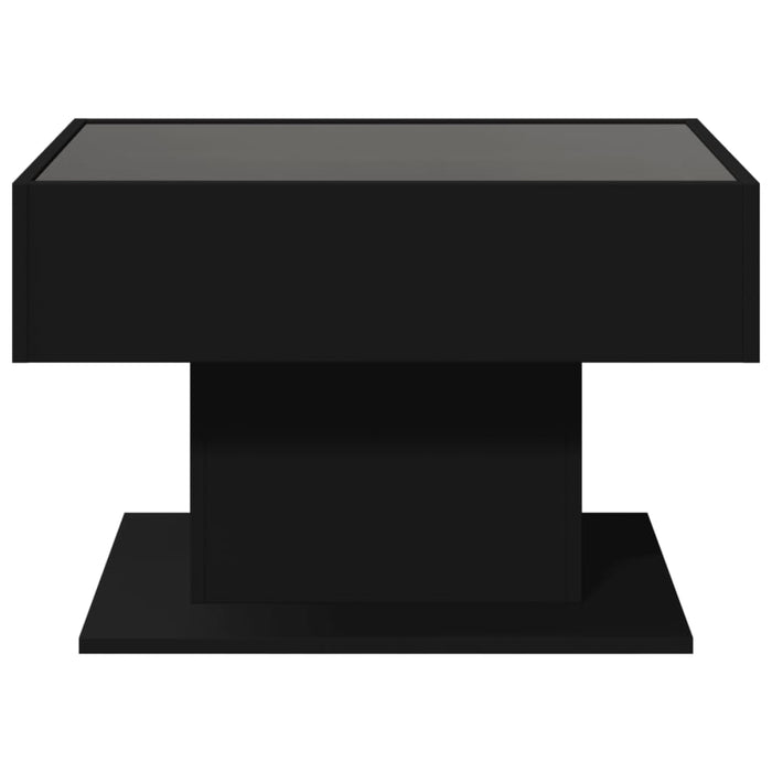 Măsuță de cafea cu LED, negru, 70x50x45 cm, lemn prelucrat WALTI
