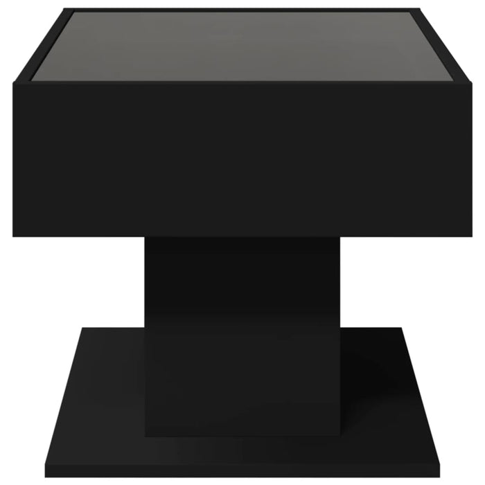 Măsuță de cafea cu LED, negru, 70x50x45 cm, lemn prelucrat WALTI