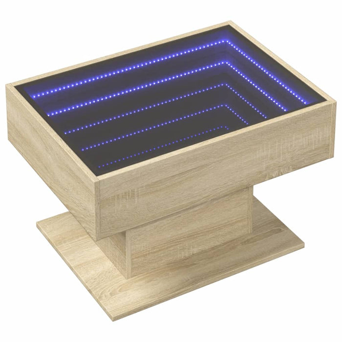 Măsuță de cafea cu LED stejar sonoma 70x50x45 cm lemn prelucrat - WALTI WALTI