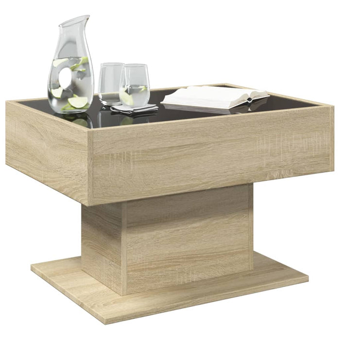 Măsuță de cafea cu LED stejar sonoma 70x50x45 cm lemn prelucrat - WALTI WALTI