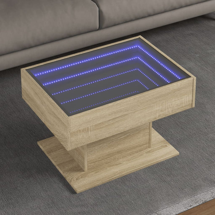 Măsuță de cafea cu LED stejar sonoma 70x50x45 cm lemn prelucrat - WALTI WALTI