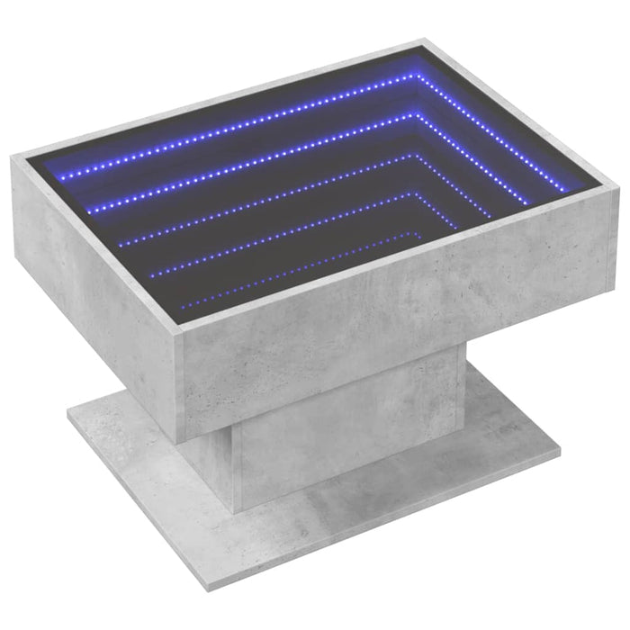 Măsuță de cafea cu LED, gri beton, 70x50x45 cm, lemn prelucrat - WALTI WALTI