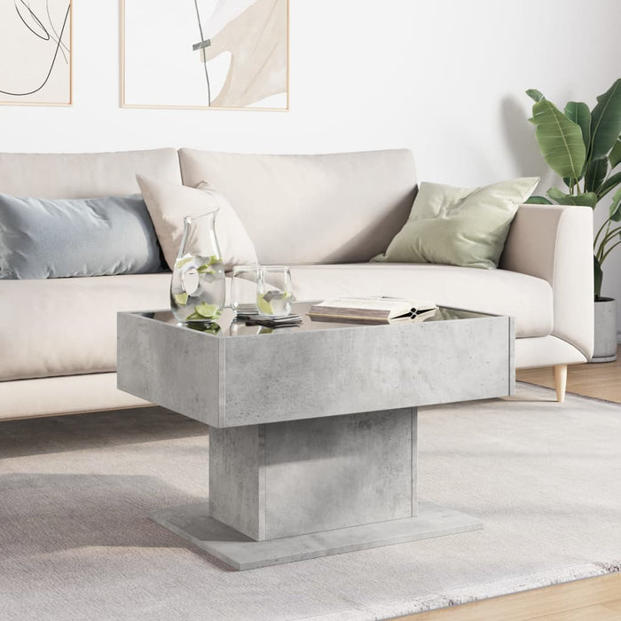 Măsuță de cafea cu LED, gri beton, 70x50x45 cm, lemn prelucrat - WALTI WALTI