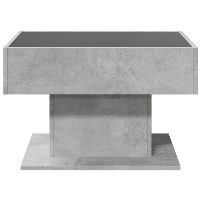 Măsuță de cafea cu LED, gri beton, 70x50x45 cm, lemn prelucrat - WALTI WALTI