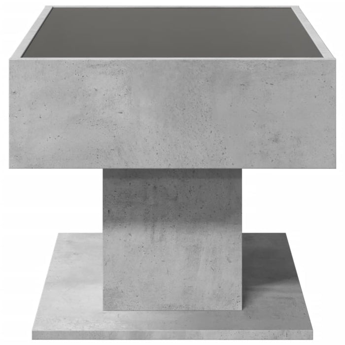 Măsuță de cafea cu LED, gri beton, 70x50x45 cm, lemn prelucrat - WALTI WALTI