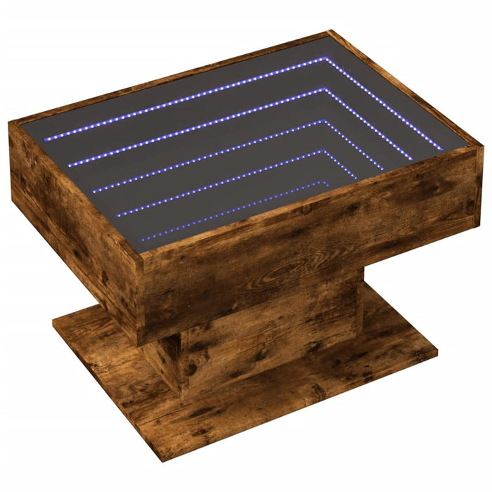 Măsuță de cafea cu LED stejar fumuriu 70x50x45cm lemn prelucrat - WALTI WALTI