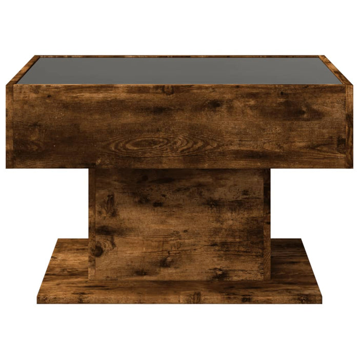 Măsuță de cafea cu LED stejar fumuriu 70x50x45cm lemn prelucrat - WALTI WALTI