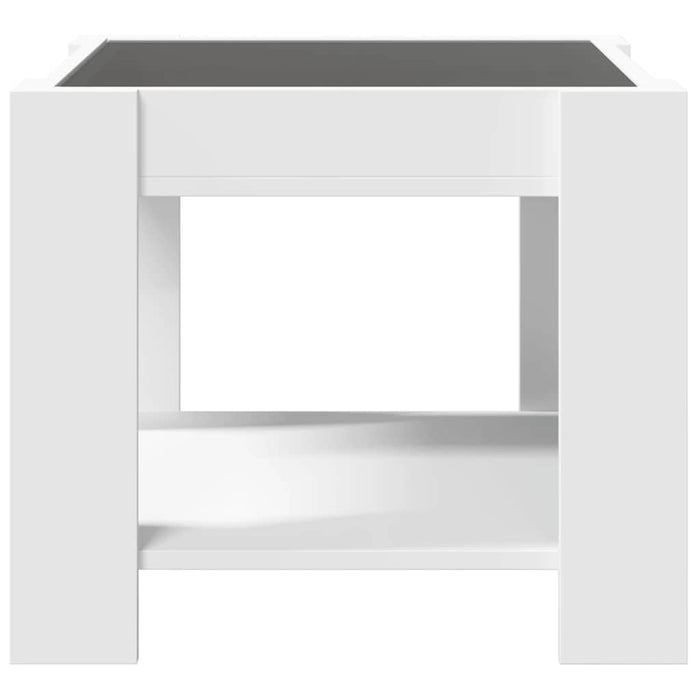 Măsuță de cafea cu LED, alb, 53x53x45 cm, lemn prelucrat - WALTI WALTI