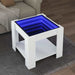 Măsuță de cafea cu LED, alb, 53x53x45 cm, lemn prelucrat - WALTI WALTI