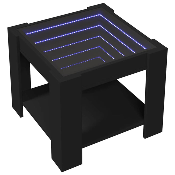 Măsuță de cafea cu LED, negru, 53x53x45 cm, lemn prelucrat - WALTI WALTI