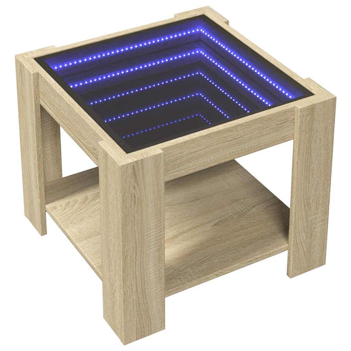 Măsuță de cafea cu LED stejar sonoma 53x53x45 cm lemn prelucrat - WALTI WALTI