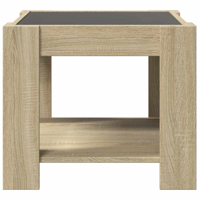 Măsuță de cafea cu LED stejar sonoma 53x53x45 cm lemn prelucrat - WALTI WALTI