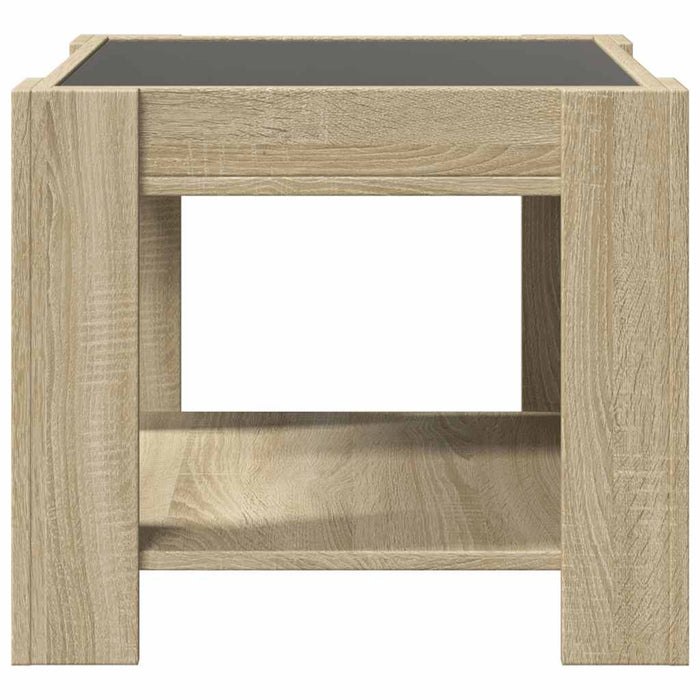 Măsuță de cafea cu LED stejar sonoma 53x53x45 cm lemn prelucrat - WALTI WALTI
